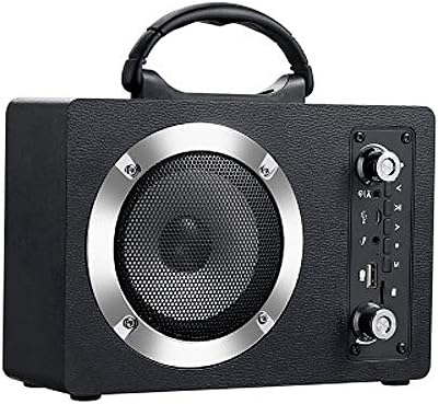 FillADream Kids Bluetooth Karaoke Machine, Wooden Cartoon Plated Rechargeable Wireless Speaker Music Box MP3 Player with Microphone for Party Birthday Gift (M10, Gray) (Gray, M10)