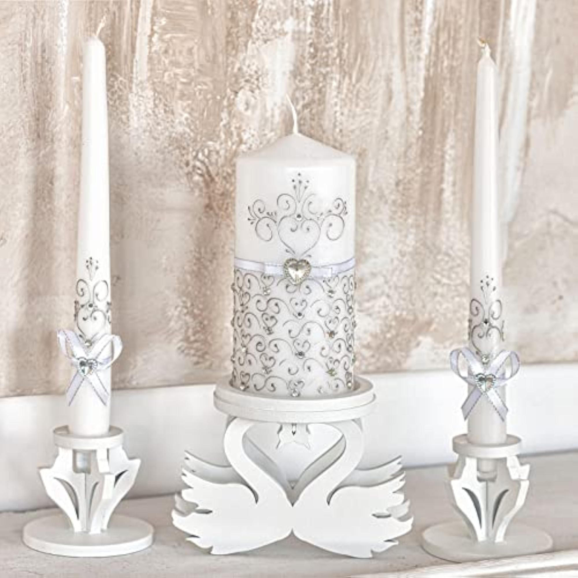 Unity Candles for Wedding Ceremony Set - 3 Pcs