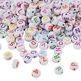 1000Pcs 7mm Alphabet Beads, Beads for Jewelry Making Round Acrylic Pony Clay Loose Spacer Letter Bea