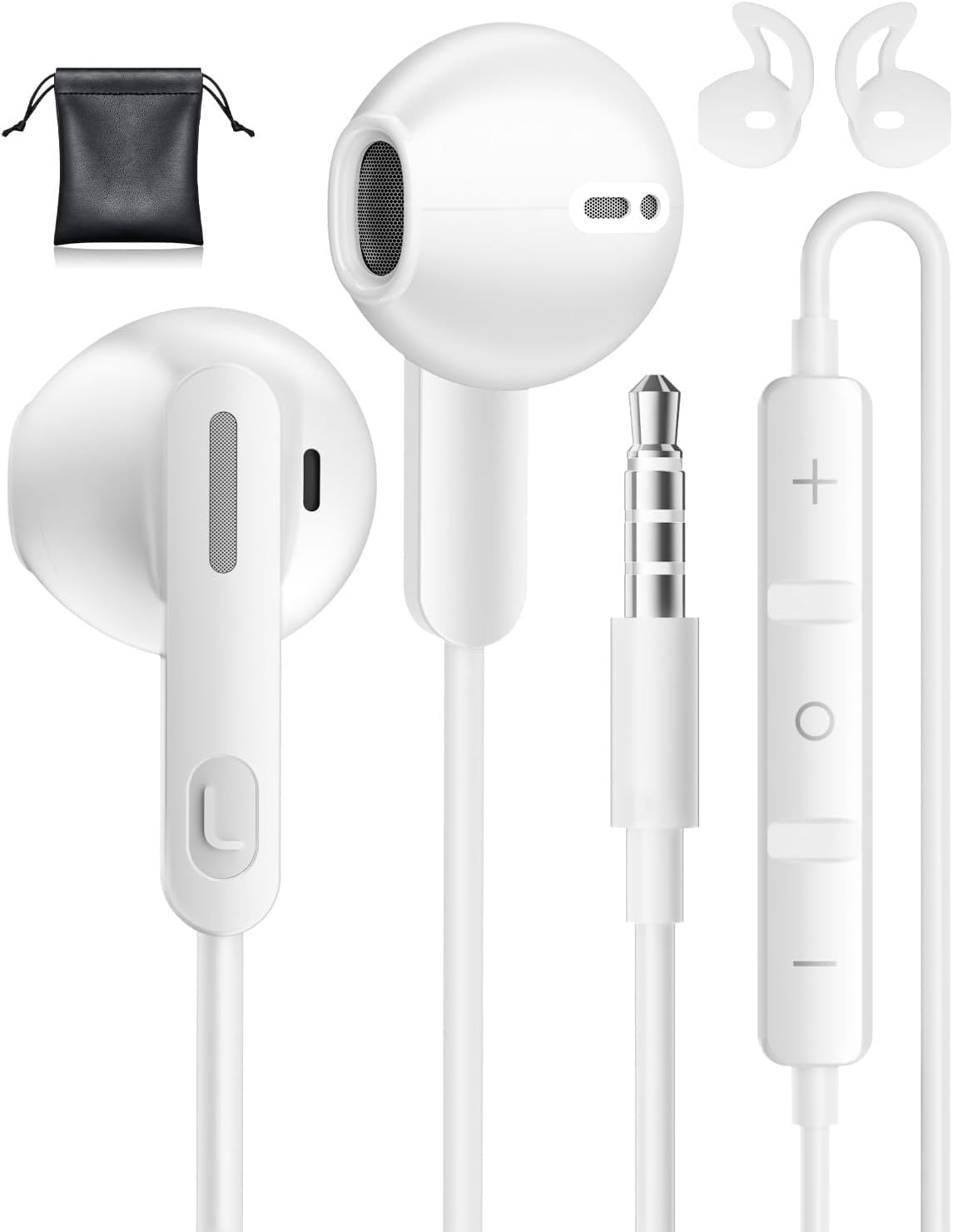 Kopfhörer mit Kabel, 3,5mm Klinke In-Ear Kopfhörer für Samsung, Hochauflösende Headset mit Mikrofon, Ohrhörer mit Lautstärkeregler für iPhone, Samsung, iPad, Xiaomi, MP3, Huawei, usw 3.5mm Audiogeräte