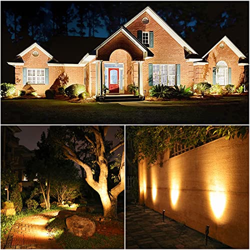 Volisun Outdoor Uplights,Low Voltage Landscape Spotlights With Transformer And 95.34Ft Cable,Ip65 Waterproof,Outdoor Uplights For House,Fence,Tree,Flags, Backyard (8 Packs, Warm White) #TOP2