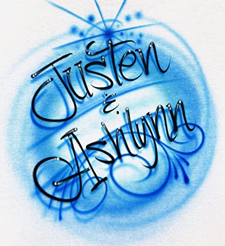 Airbrush Blue Swirls, Personalized with Name T Shirt2