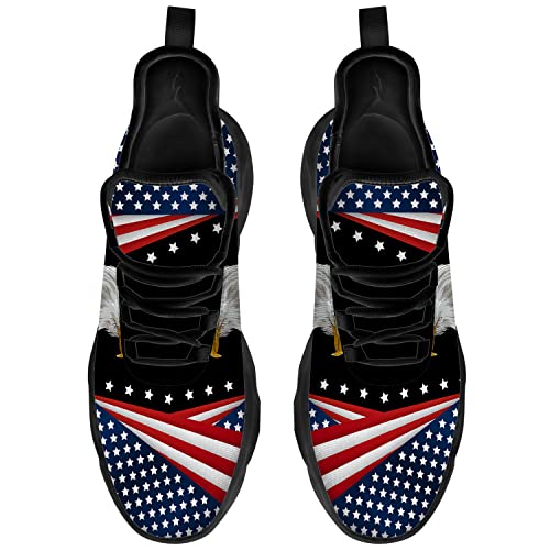 Ciadoon American Flag Shoes for Men Women Road Running Walking Tennis Sneakers Patriotic Shoes Gifts for Him Her3