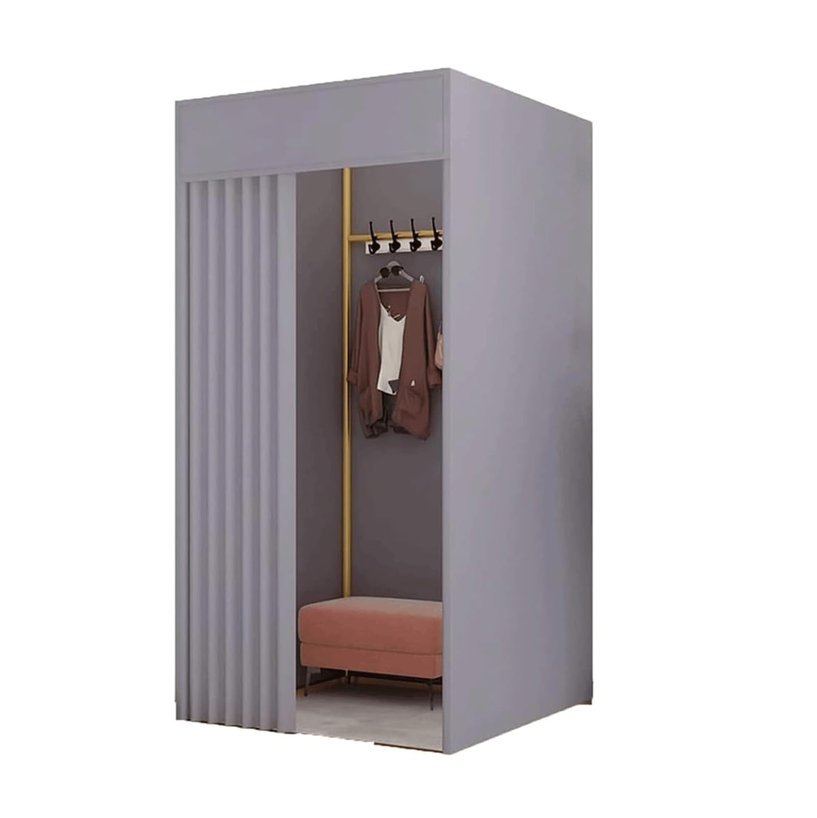 Vestiaire cabine d'essayage de mode 100 kg avec rideau d'ombrage pour centre commercial