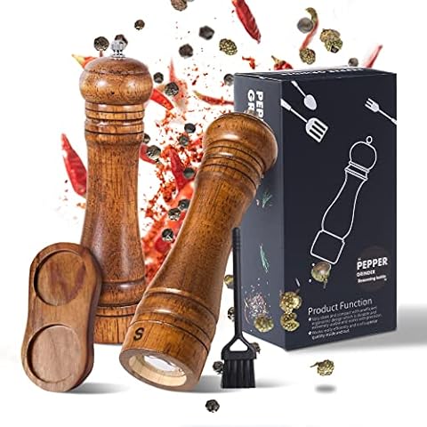 Spice Mill Set of 2 with Adjustable Ceramic Grinder Cover