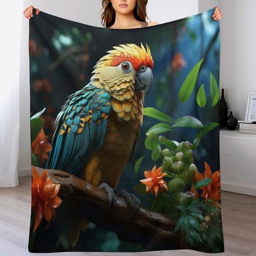 Manta de franela de loro con acabado extrasuave de alta densidad 2