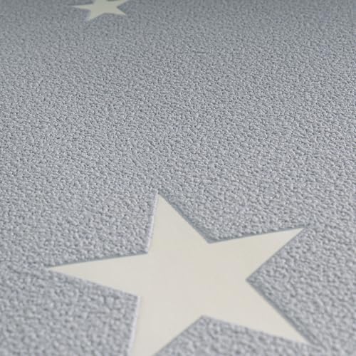 A.S. Création Vliestapete Day & Night glow in the dark Tapete leuchtet im Dunkeln 10,05 m x 0,53 m grau Made in Germany 324403 32440-3