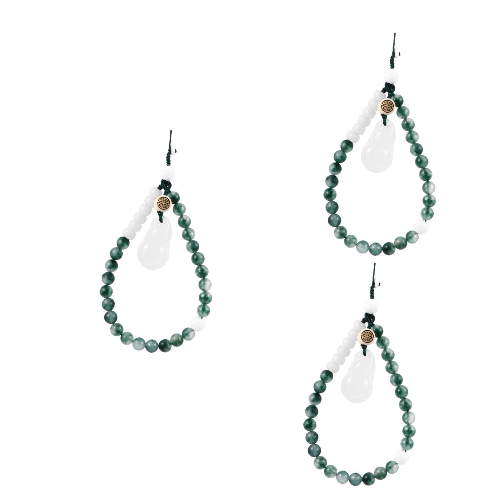 BESTonZON 3 Piezas Cadena De Teléfono Móvil De Jade Cordón De Teléfono Cable De Encanto Del Teléfono Cordón De Tarjeta De Identificación Soporte Para Teléfono Móvil Llave Ágata Calcedonia