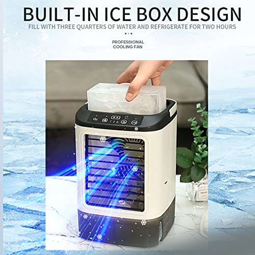 Enfriador de aire evaporativo portátil con USB de 3 velocidades, función de humidificador para el hogar, oficina, dormitorio, eficiencia energética y funcionamiento silencioso