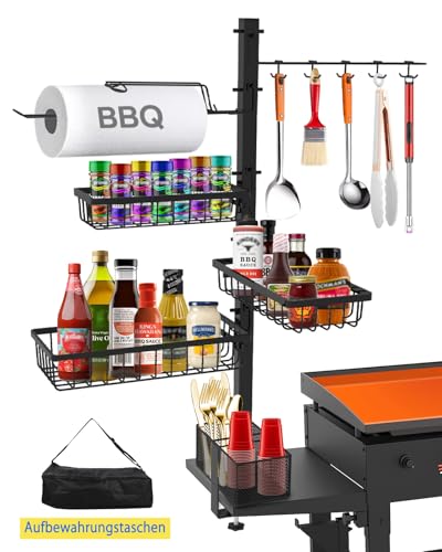 Grill-Caddy für Blackstone Grill zubehör, Grillzubehör mit Papierhandtuchhalter, Outdoor-Küchenzubehör für Camper, Grillzubehör, Organizer, Geschenke Geburtstagsgeschenk für Männer Papa 1
