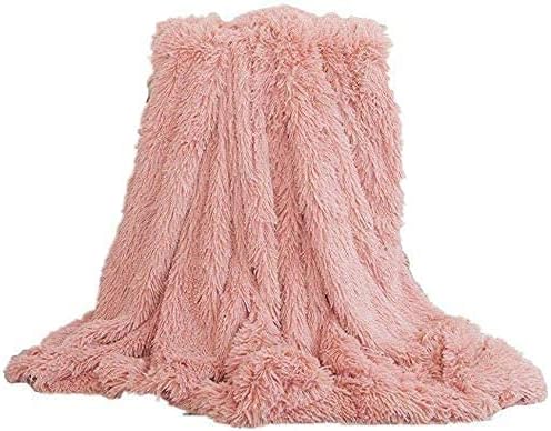 TIDWIACE Faux Fur Throw Blanket Shaggy White Throw Blanket - Soft Long Warm Elegant Cozy With Fluffy Blanket Bedspread Suitable,130X160 cm