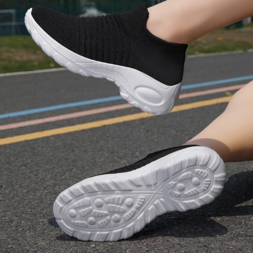 Image of Non Slip Work Shoes Women, Slip On Sneakers Women,Work Shoes Walking Gym Nurse Mesh Casual Fashion Sneakers Comfort Breathable Lightweight