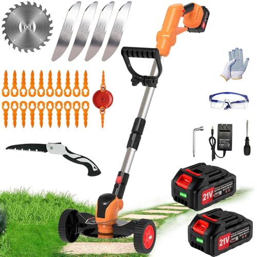 Electric Weed Wacker, Cordless Eater Battery Powered Eater Lightweight Edger Portable Stringless