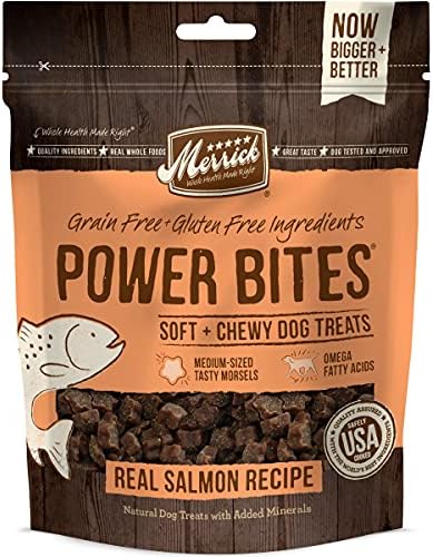 Merrick Power Bites Dog Treats, Real Salmon Recipe - 6 oz. Bag