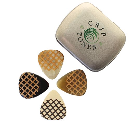 Médiator Grip Tones GRPTMT4 en boîte métal de 4 pièces pour guitare