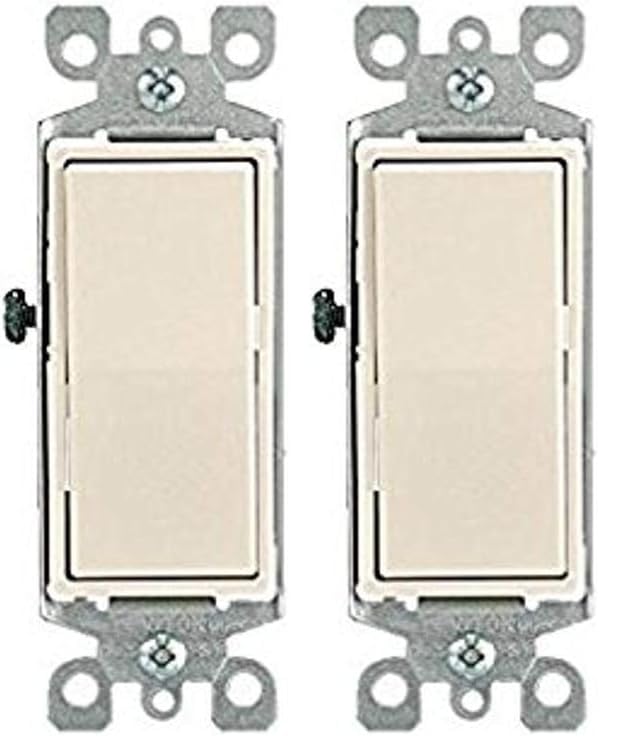 Leviton 5604-2T 15 Amp, 120/277 Volt, Decora Rocker 4-Way AC Quiet Switch, Residential Grade, Grounding, Light Almond (Pack of 2) image 2