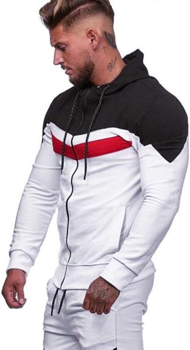 OPAKY Sudadera con Capucha Moda para Hombre Chaqueta Otoño Invierno  Patchwork Ropa Deportiva Jersey Cálido Blusa de Manga Larga Hombre Cierre  de Cremallera Sudadera Estilo Deportivo: Amazon.es: Ropa