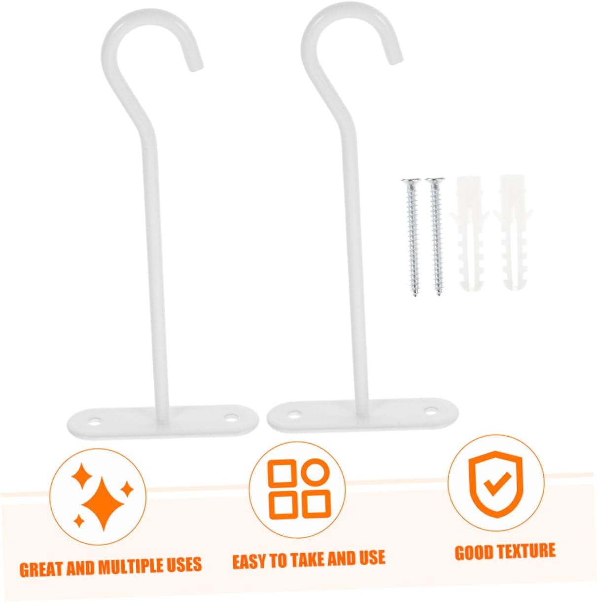 Sosoport 12pcs Hanging Plant Hooks Iron Ceiling Hooks for Outdoor Indoor Use Easy to Install Metal Flower Pot Hangers for Garden Decor White Design