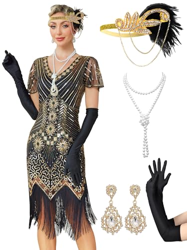 MTITE Flapper Dresses 1920s, Great Gatsby Dresses Roaring 20s for