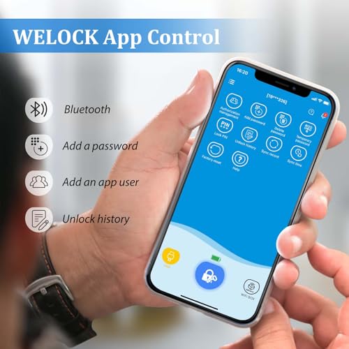 WELOCK PBL41 WiFi Smart Lock,Keyless Entry Door Lock with Auto Locking,Bluetooth App and Electronic Password,Easy Installation for 50-100mm Doors-Zinc Alloy - Image 4