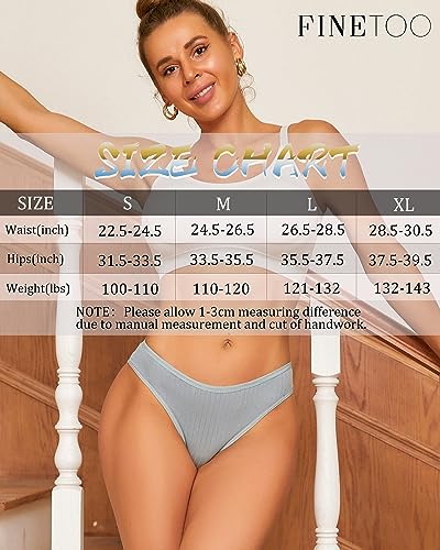 Image of FINETOO Cotton Cheeky Womens Underwear breathable ribbed low rise Bikini