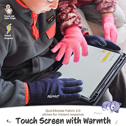 Image of Rahhint Kids Winter Gloves for Boys Girls Children Toddler Thermal Wool Knit Gloves with Insulated Fleece Lining Keep Hand Warm Gift