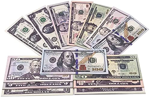 UIKMMG Play Mon ey Full Print 2 Sides That Looks Like Real, Movie Prop Mon ey One Stack 140 PCS for Movies,Learning,Videos and Party