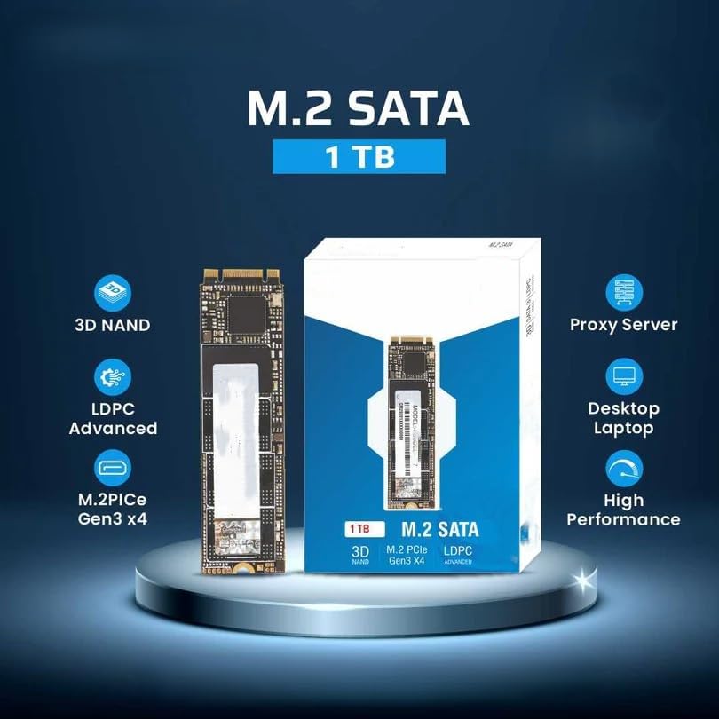 Image of 1TB M.2 SATA SSD 2280 Internal Solid State Drive | Up to 550MB /s Read & 500MB /s Write | High-Speed Storage Upgrade | Compatible with Laptop & Desktop