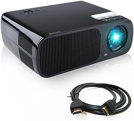 Proiettore, Crenova XPE600 HD LED Proiettore Regolabile Portatile Focalizzazione 800*480 1080P Multimediale Cinema Theater 2600 Lumens Home Theater Supporto PC Laptop 2x HDMI VGA TV/DTV Input e 2xUSB AV Input YpbPr 2xAudio Input/Output 2xaltoparlanti integrati correzione Keystone - nero