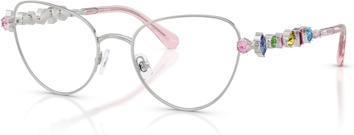 Swarovski SK1024 Prescription Eyewear Frames, Silver/Demo Lens, 51 mm