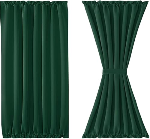 Miniatura 66 de DWCN Cortinas para puerta francesa: cortina térmica con bolsillo para barra para puertas con ventana de cristal, puertas de cocina y patio