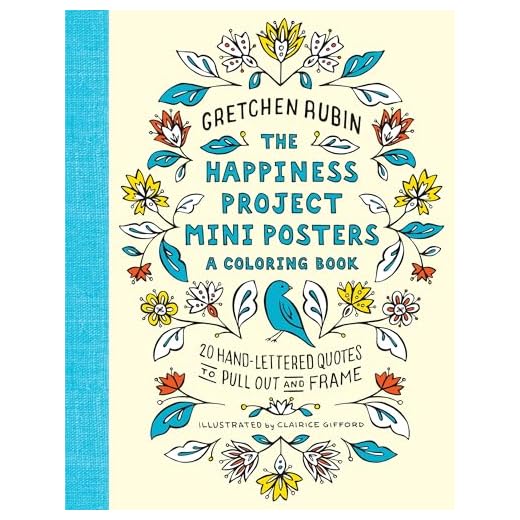 The Happiness Project Mini Posters: A Coloring Book: 20 Hand-Lettered Quotes to Pull Out and Frame