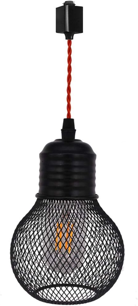 Kiven Halo Type Track Pendant Lighting with Fabric Flex Cable and Mesh Cage Hanging Lamp Shade Ceiling Lamp Chandeliers Track Pendant Lights Set E26
