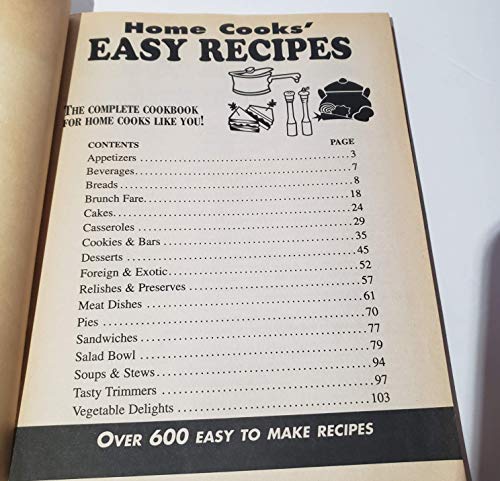 Home cooks' easy recipes 1884907520 Book Cover