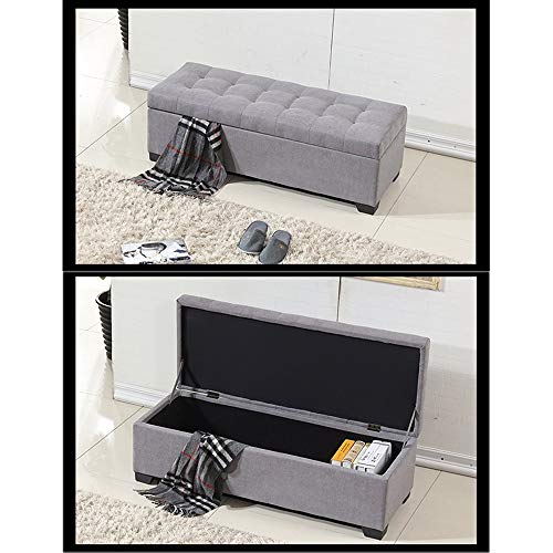 Meuble à chaussures canapé banc poufs en lin gris résistant - 5