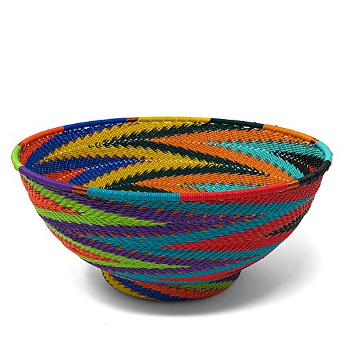 Bridge for Africa Zulu Telephone Wire 8-Inch Pedestal Bowl