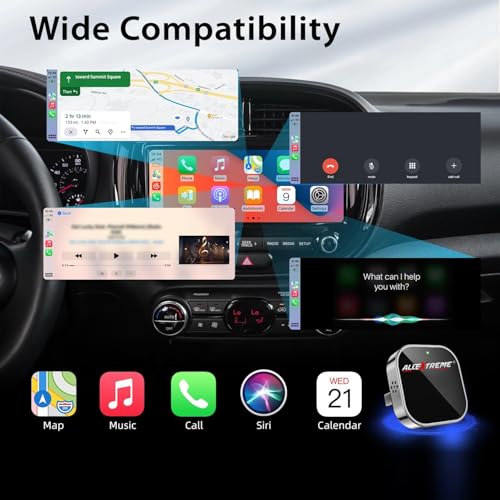 Image of Allextreme 2-in-1 Wireless CarPlay & Android Auto Adapter | Convert Wired CarPlay to Wireless | Bluetooth 5.0 & WiFi | Compact Design Plug & Play | Works with 1000+ Car Models