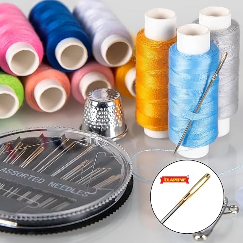 Image of 72 Pieces Sewing Kit Box with Needles, Threads, Scissors, Buttons & Tape | Needle Threader Included, Travel Friendly, Tailoring Accessories, for Home Use, Stitching Items Set