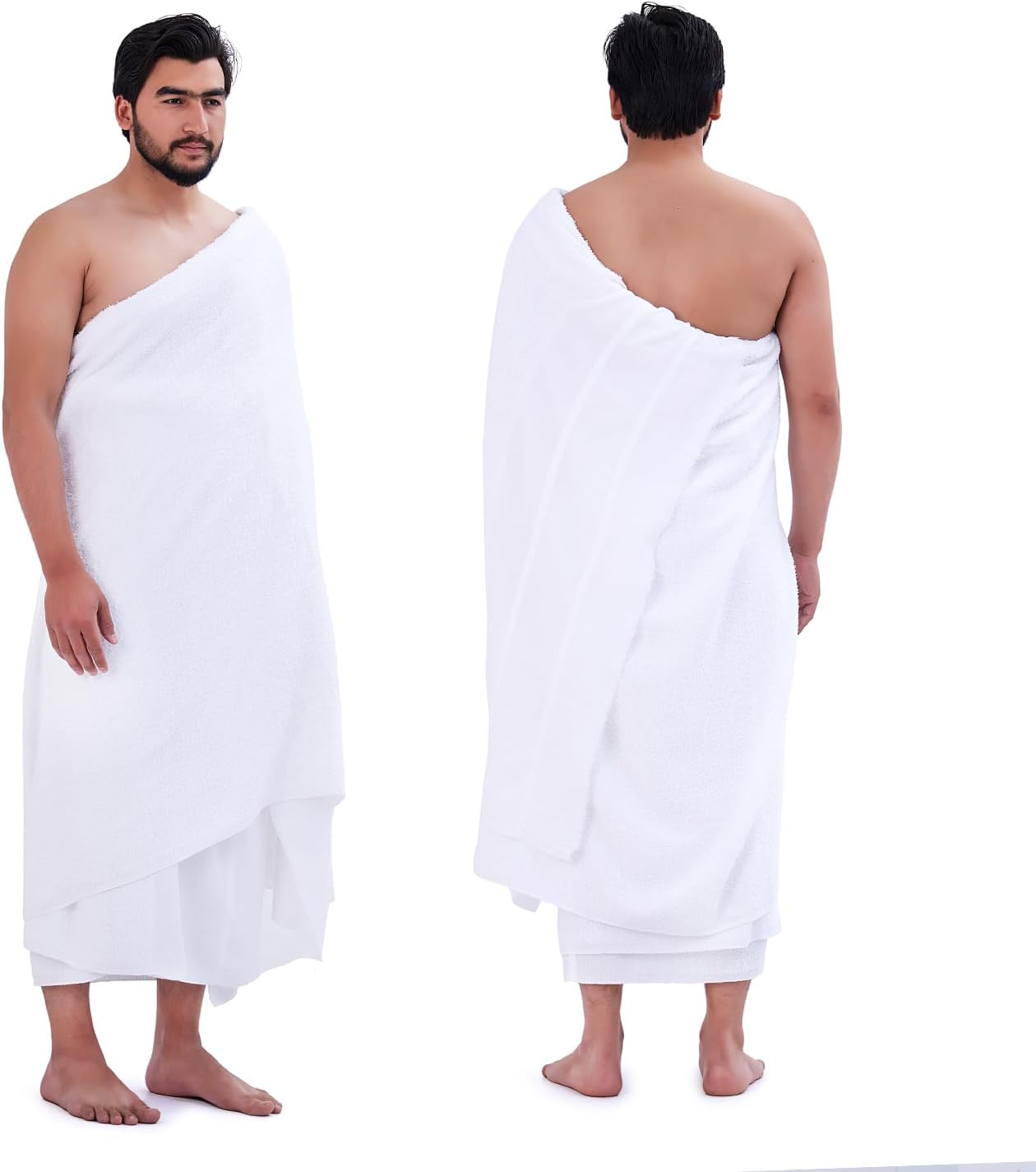 SweetNeedle Premium Terry Weave Ihram for Men for Hajj & Umrah - Non-Stitched, Soft & Absorbent Fabric | Lightweight, Comfortable & Travel-Friendly | 100% Pure Combed Cotton Ehram Ahram Towels