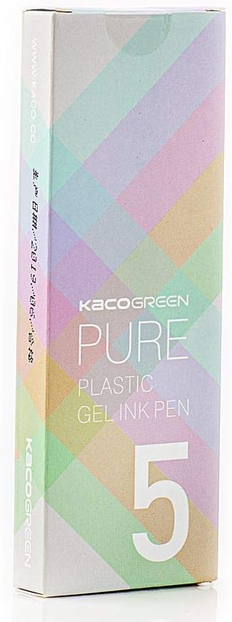 KACO Soft Touch Retractable Gel Ink Pens 0.5mm Fine Point (Macarons Colors 5-Pack Black Ink)