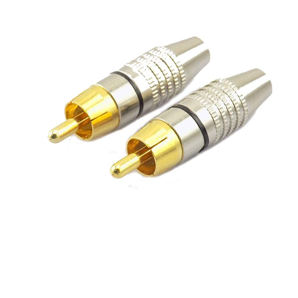 Adaptador de Conector Macho sin Soldadura, 10 Unidades, for Cable de Audio, Video, cámara CCTV, luz Multifuncional sin Soldadura.(20pcs)