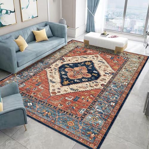 Alfombra Vintage de Patchwork Colorida para Sala de Estar Lavable y Extra Grande 3