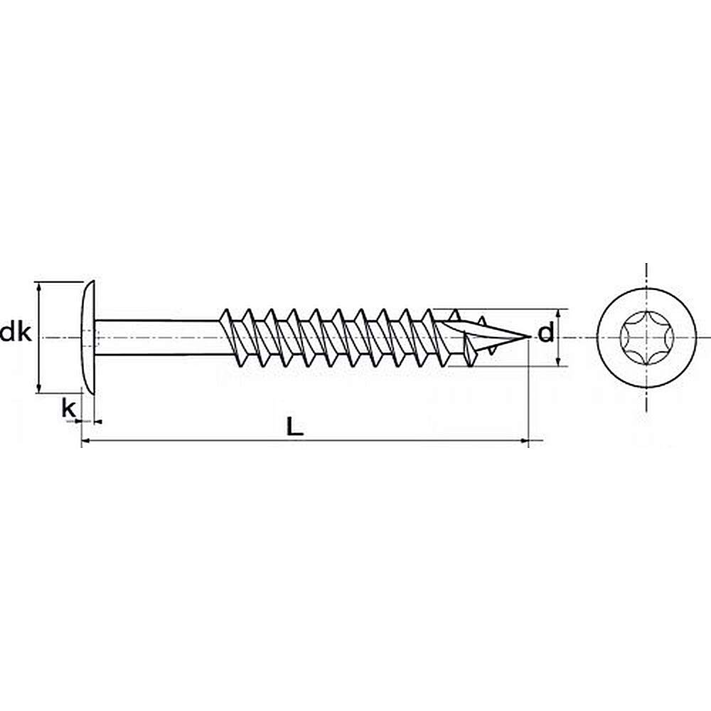 100 Viti Per Legno Testa Svasata A2 Inox – #10 X 2″ (5x50mm) Pozi, Kayfast