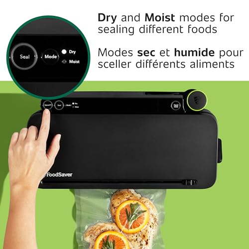 FoodSaver Premier Multi-Use Vacuum Sealer with Built-In Handheld Sealer, 1 Roll and 4 Bags, Matte Black by FOODSAVER - Image 4