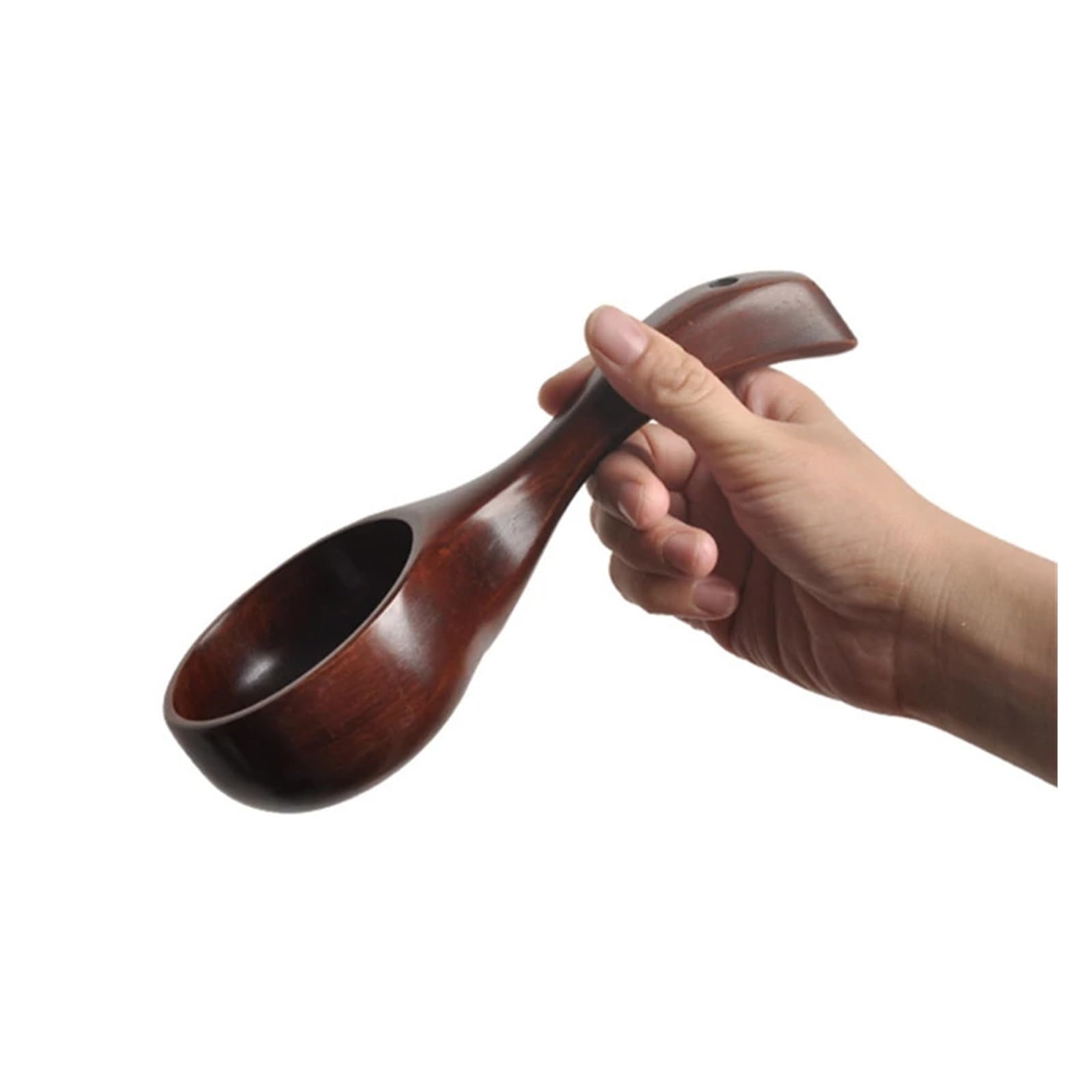 Lot de 2 cuillères à ramen en bois, style japonais, louche à soupe à manche court, accessoires de cuisine pour bouillon et cuillère à eau
