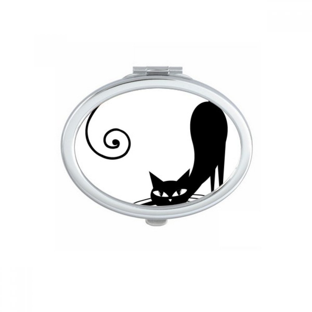 Miroir de poche portable chat noir mignon petit miroir main