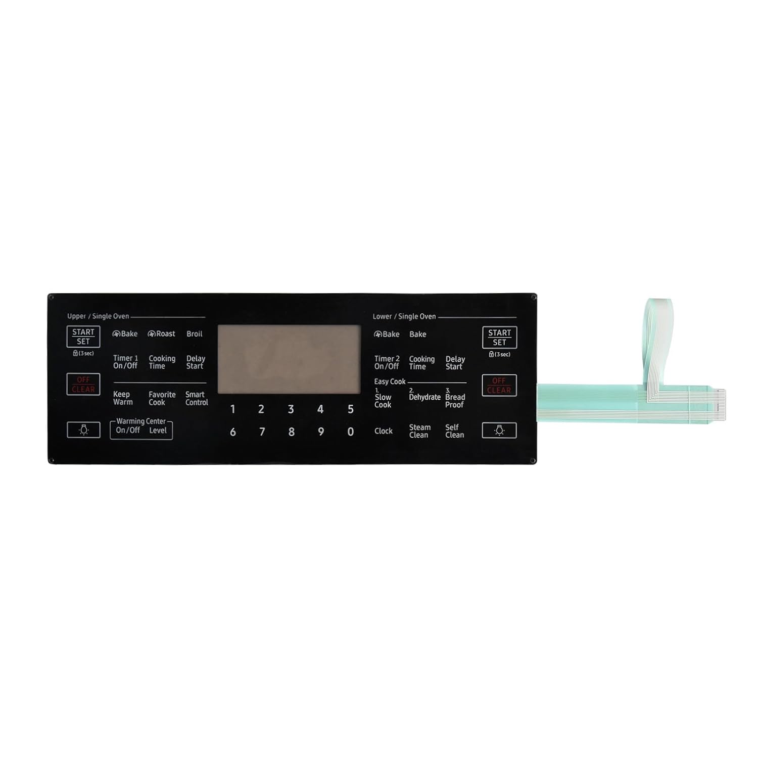 DG96-00559A Range Switch Membrane Touchpad Control Panel - Compatible with Samsung Gas Ranges & Ovens, Replaces NE59M6850SS/AA, NE59M6850SS/AA-00 | Oven Control Replacement Part, Black