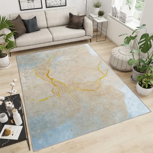 3x5 Area Rugs Light Blue Gradient Gravel Powder Kids Play...