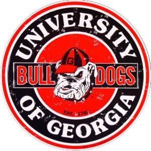 Tag City Georgia Bulldogs 12 Inch Embossed Metal Nostalgia Circular Sign