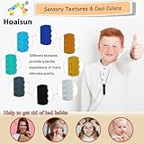 Sensory Chew Necklace Buddy 8 Pack, Diamond Shape Chew Toys for Autistic Children with ADHD, SPD, Biting, Silicone Teething Necklace Chewy Toys for Autism Reduce Chewing Anxiety Fidget (Blue) - Image 3